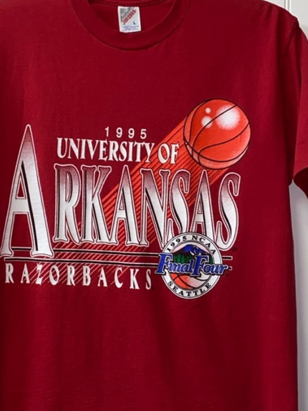 90s Arkansas Razorbacks 1995 Final Four Shirt L Vintage Basketball